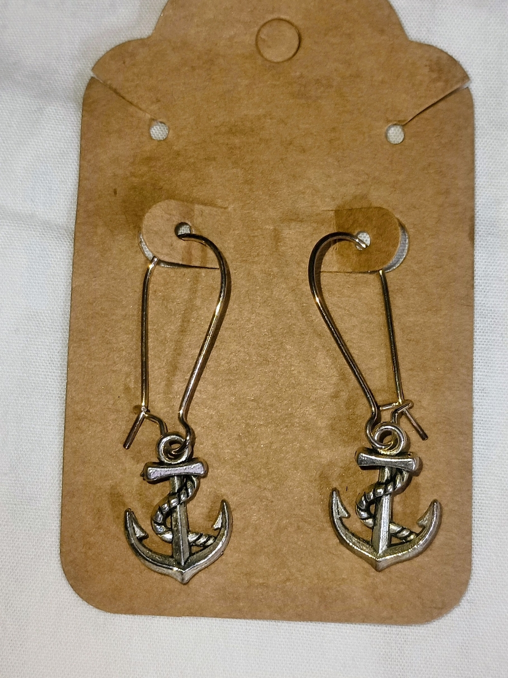 Anchors Dangle Hook Earrings - Silver Anchor Design